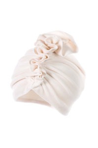 JAMIKS - Welurowy turban LOKKA ecru