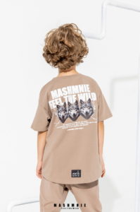 MashMnie - T-shirt WOLVES / beżowy
