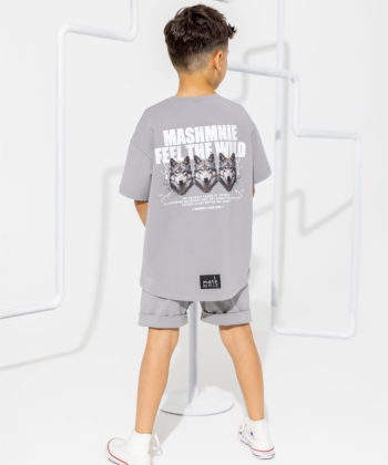 MashMnie - T-shirt WOLVES / szary