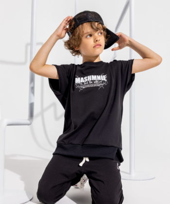 MashMnie - t-shirt czarny wolf