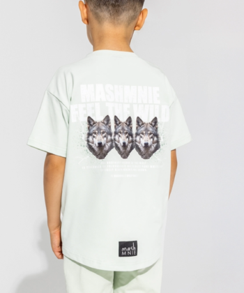 MashMnie - T-shirt WOLVES / miętowy